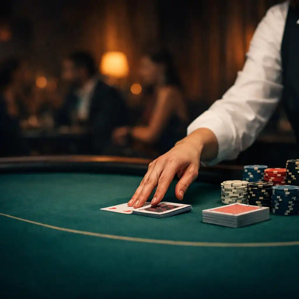 Privát offline poker asztal tournament chips zsetonokkal és osztó kézzel